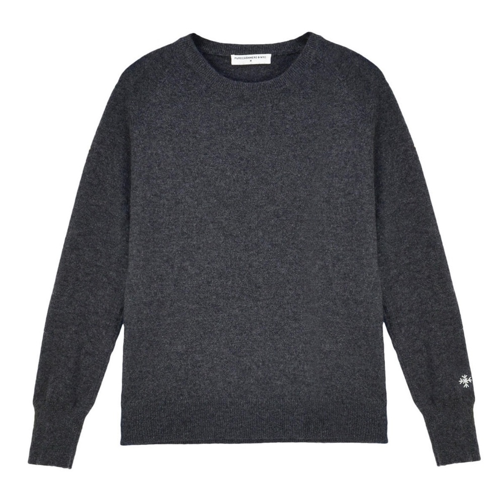 Pure Cashmere NYC Classic Crewneck Cashmere Sweater - Graphite
